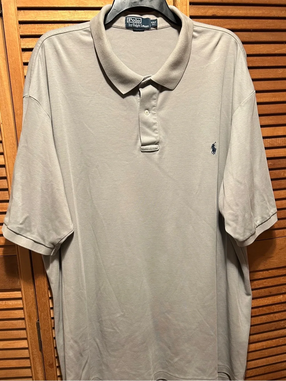 Ralph Lauren Grey Polo Shirt with Navy Blue Embroidered Logo